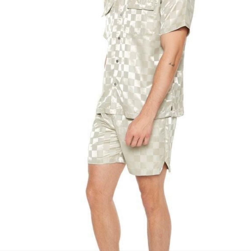 F21 Checked Drawstring Shorts